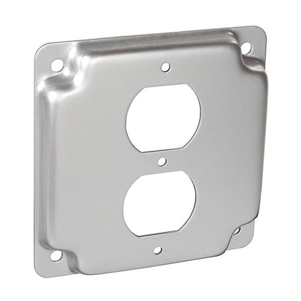 Southwire Electrical Box Cover, Square, Galvanized Steel, Duplex and Raised Cover G1938 - main